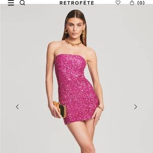 Gorgeous retrofete hot pink strapless mini dress Small